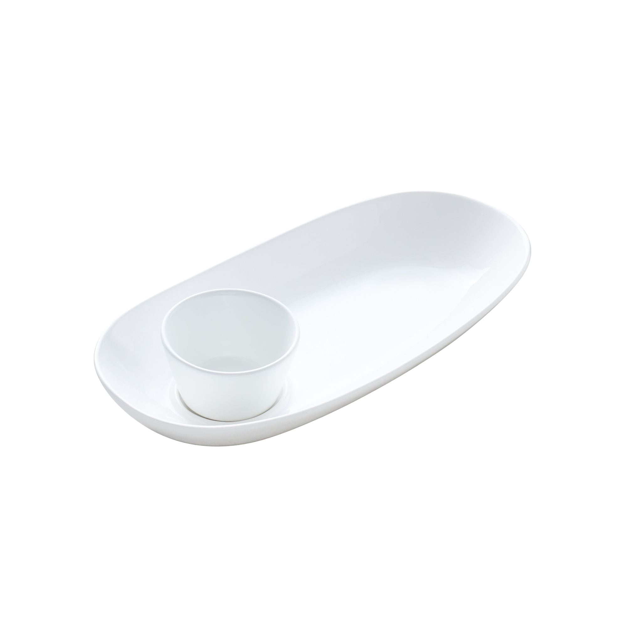 White Oval Platter and Bowl Set