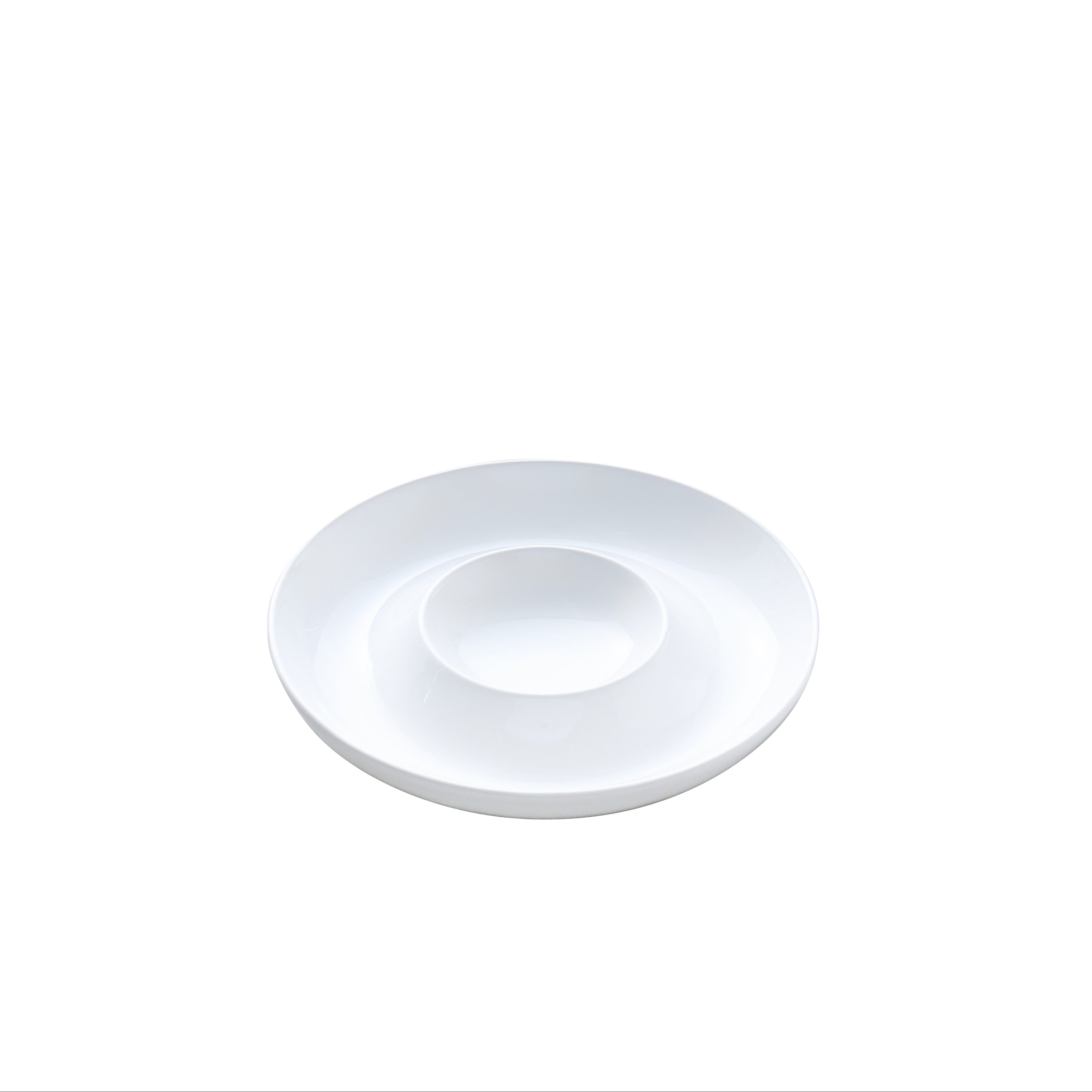 White Round Chip and Dip Bowl