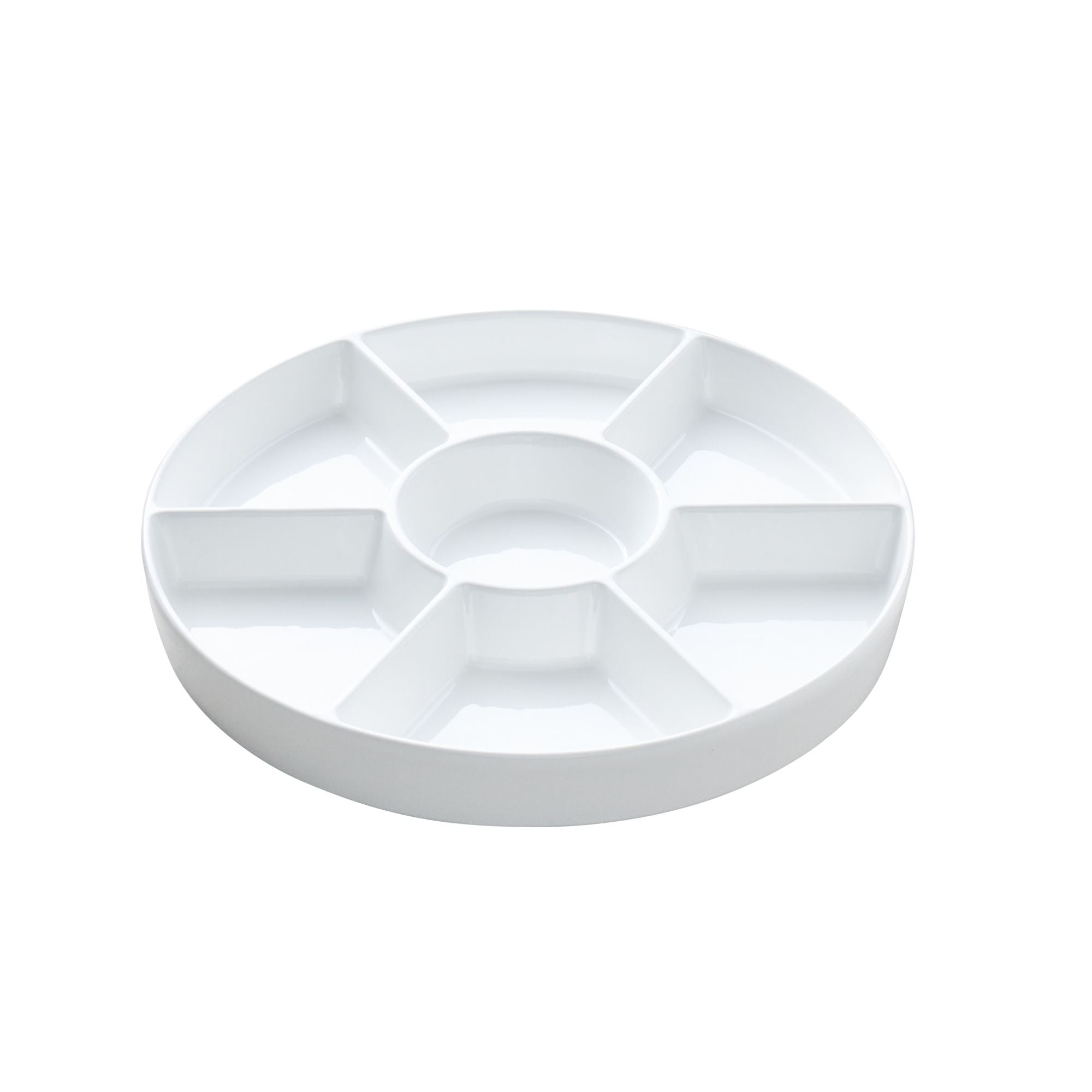 White Round Divided Serving Platter