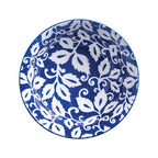 Glazed Porcelain Bowl- Blue Foliage