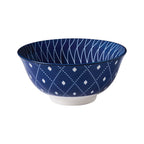 Glazed Porcelain Bowl- Blue Spiral