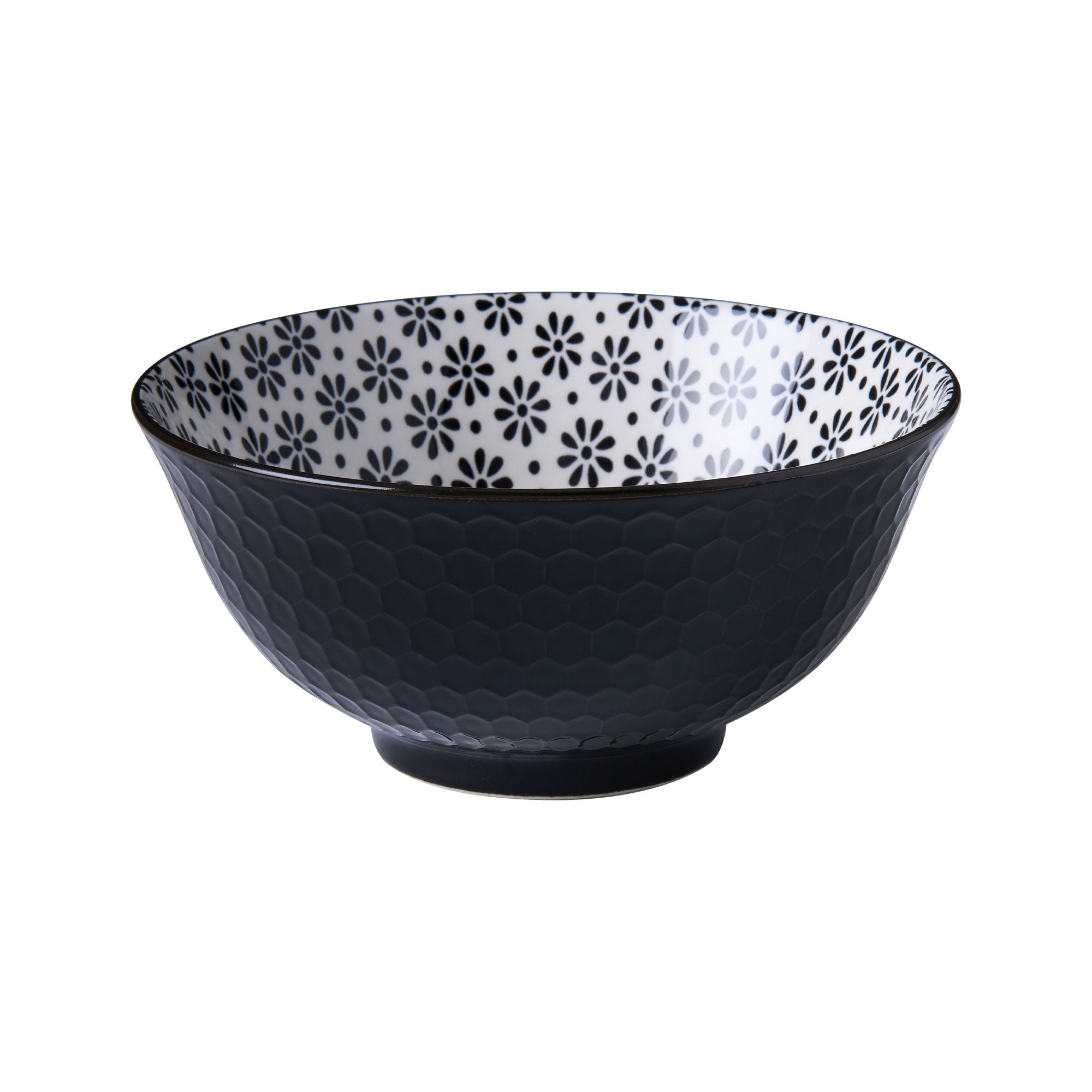 Glazed Porcelain Bowl- Monochrome Flower