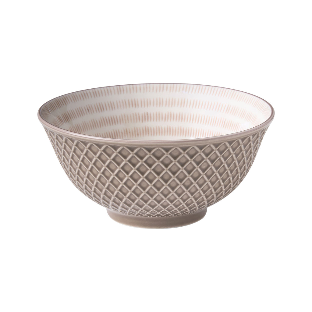 Glazed Porcelain Bowl- Monochrome Lines