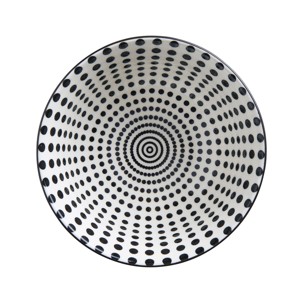 Glazed Porcelain Bowl- Monochrome Dot