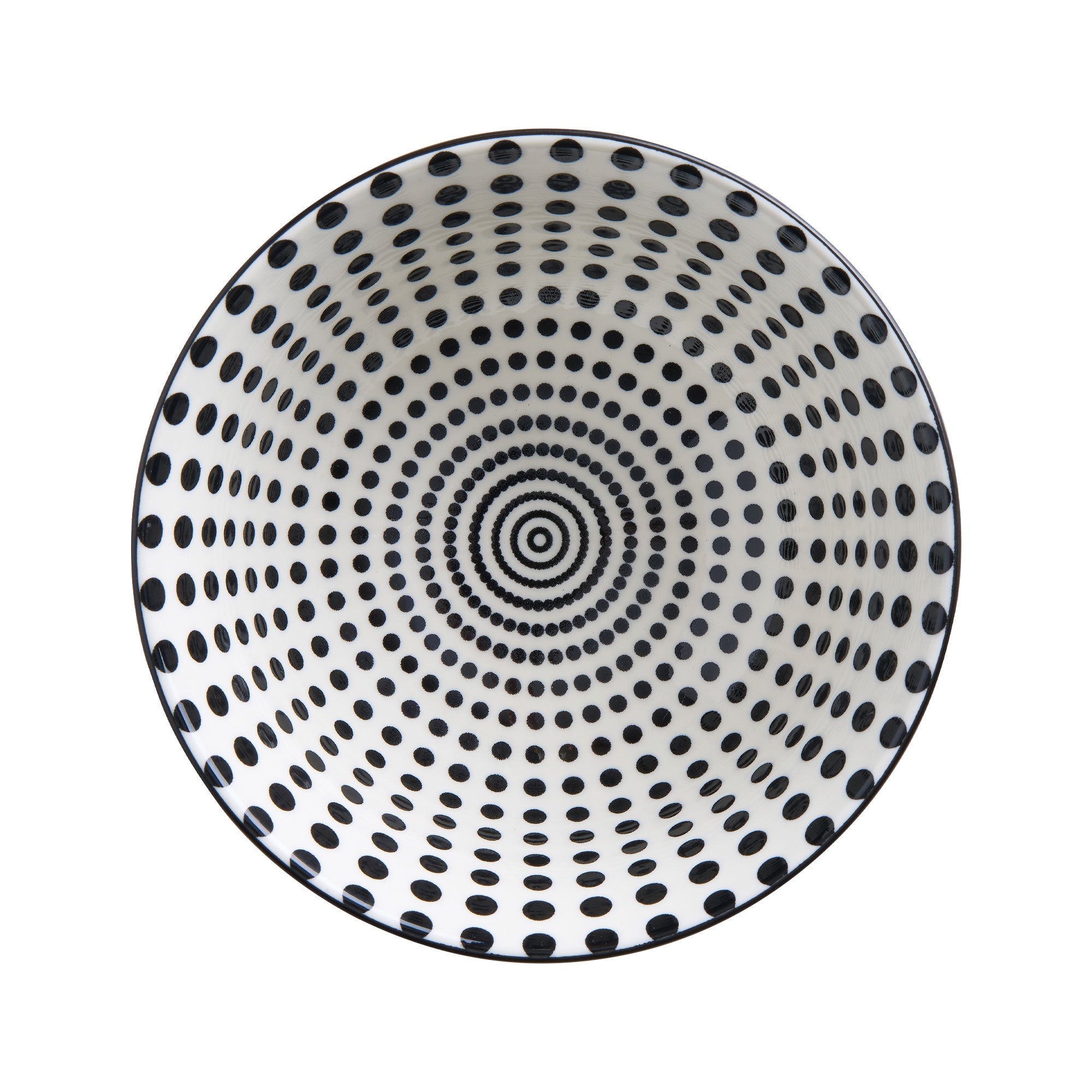Glazed Porcelain Bowl- Monochrome Dot