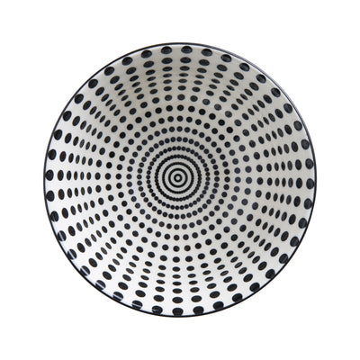 Glazed Porcelain Bowl- Monochrome Dot