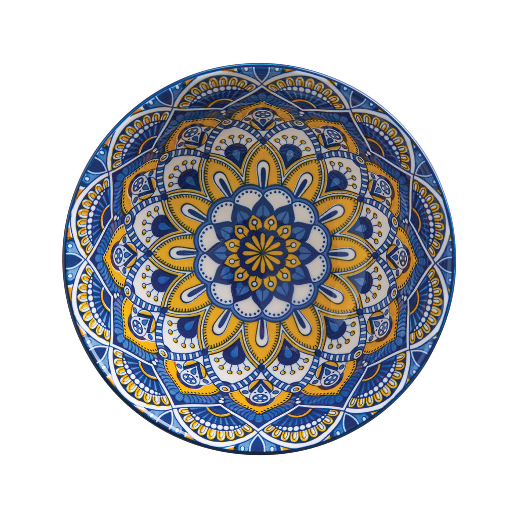 Glazed Porcelain Bowl- Mediterranean Tile
