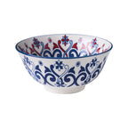 Glazed Porcelain Bowl- Mediterranean Flower