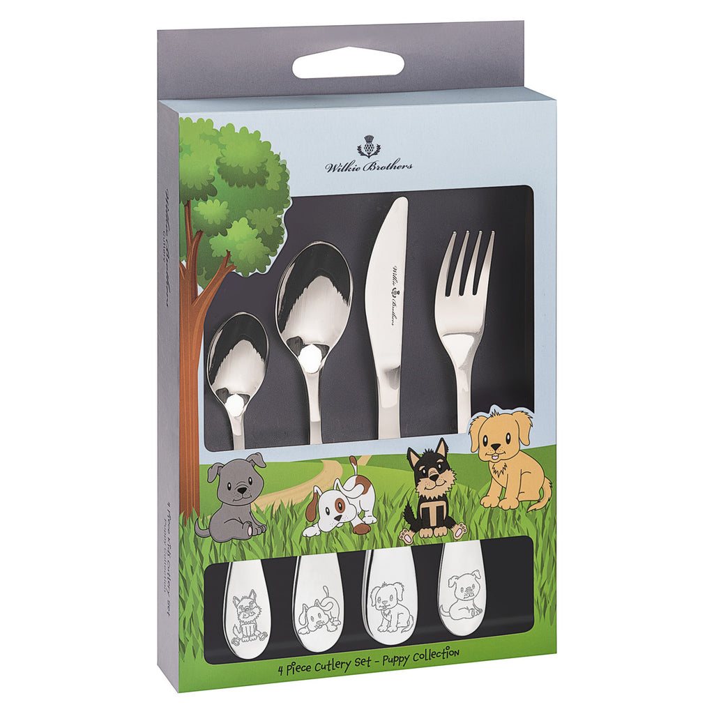4 Piece Children's Cutlery Set - Puppy