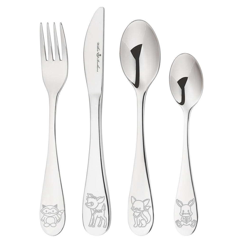 4 Piece Children's Cutlery Set - Woodland