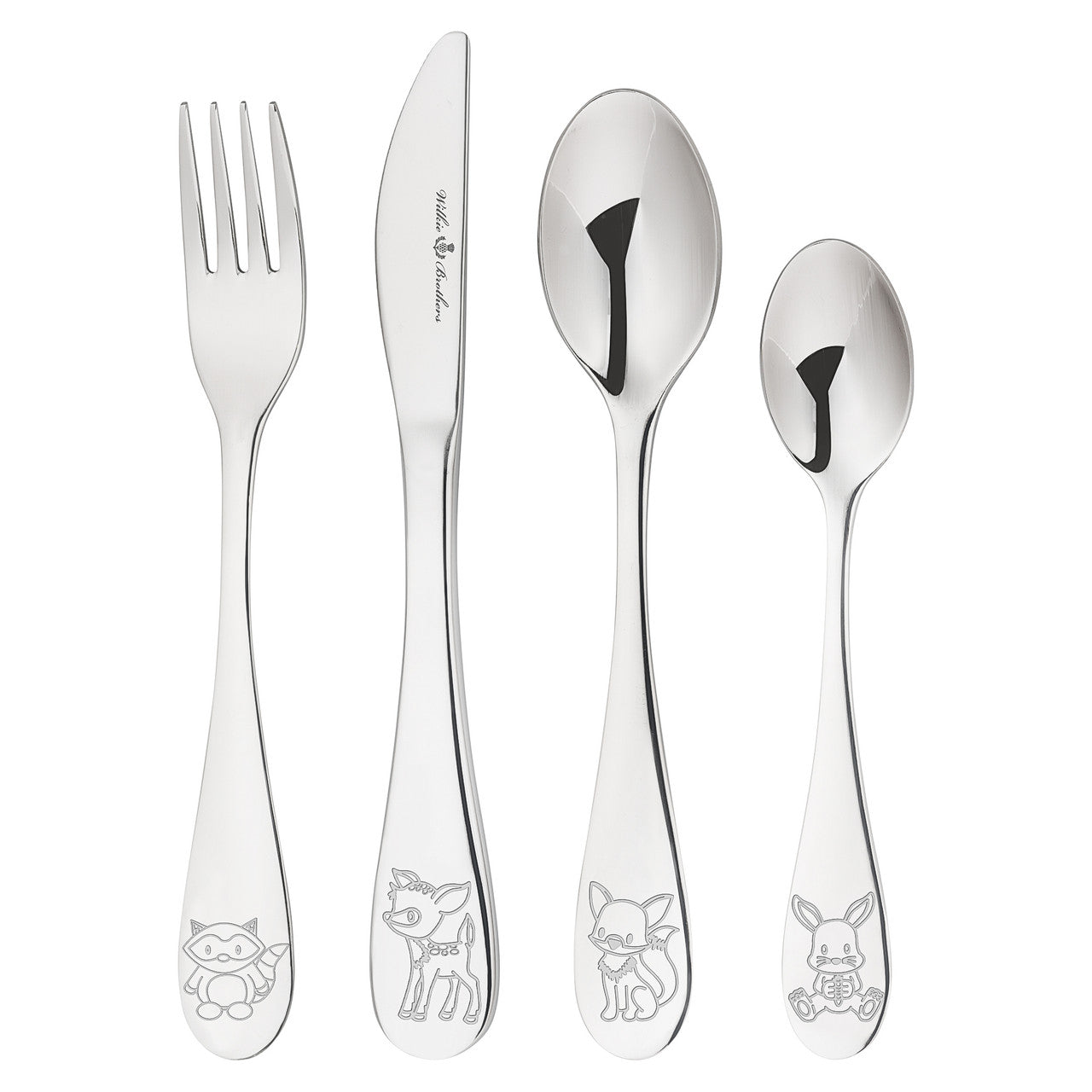 4 Piece Children's Cutlery Set - Woodland