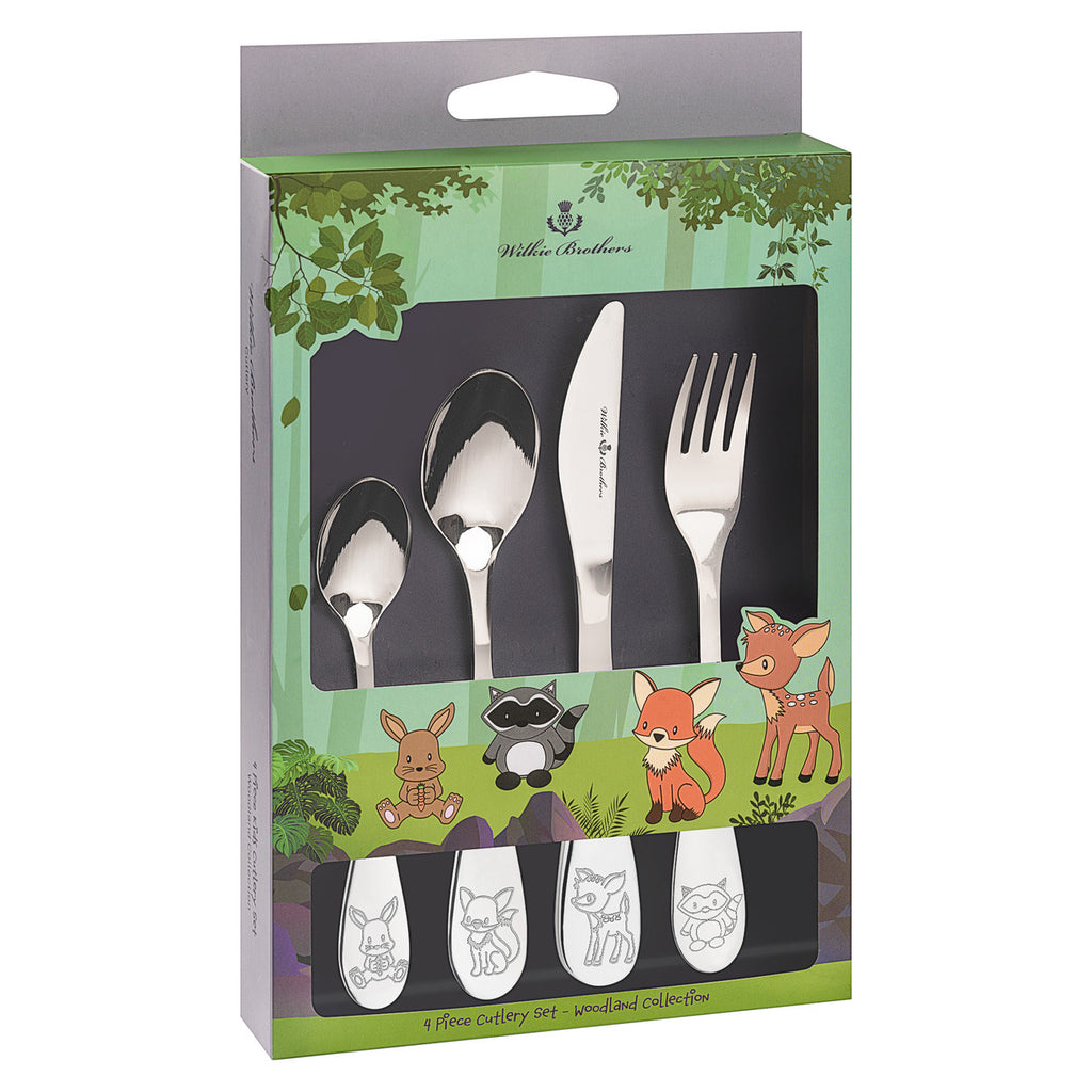 4 Piece Children's Cutlery Set - Woodland