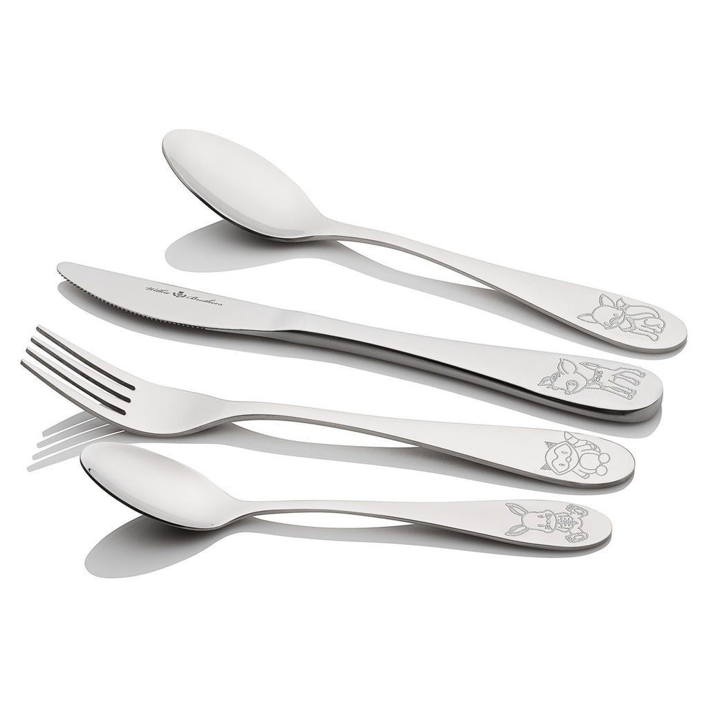 4 Piece Children's Cutlery Set - Woodland