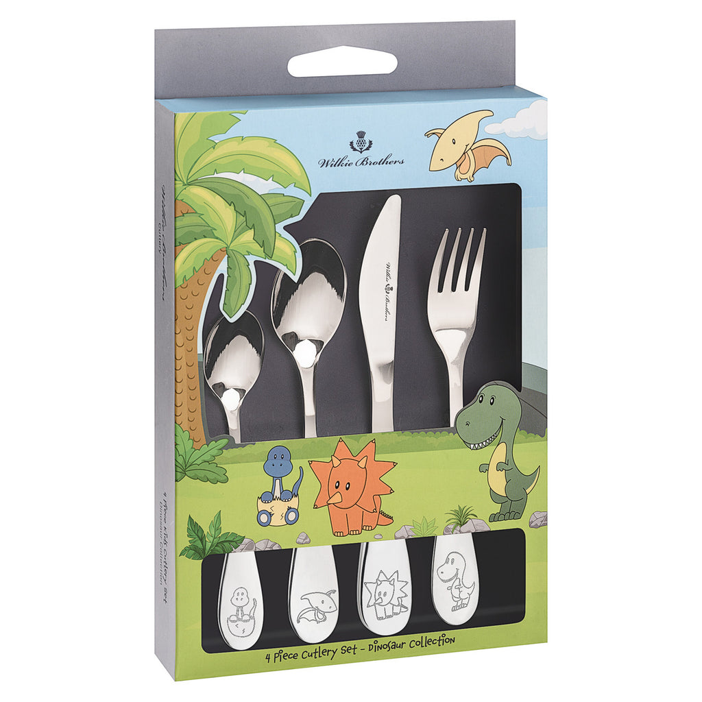 4 Piece Children's Cutlery Set - Dinosaur