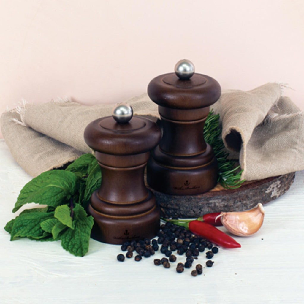 Salt & Pepper Mill Set Rubberwood - 10cm