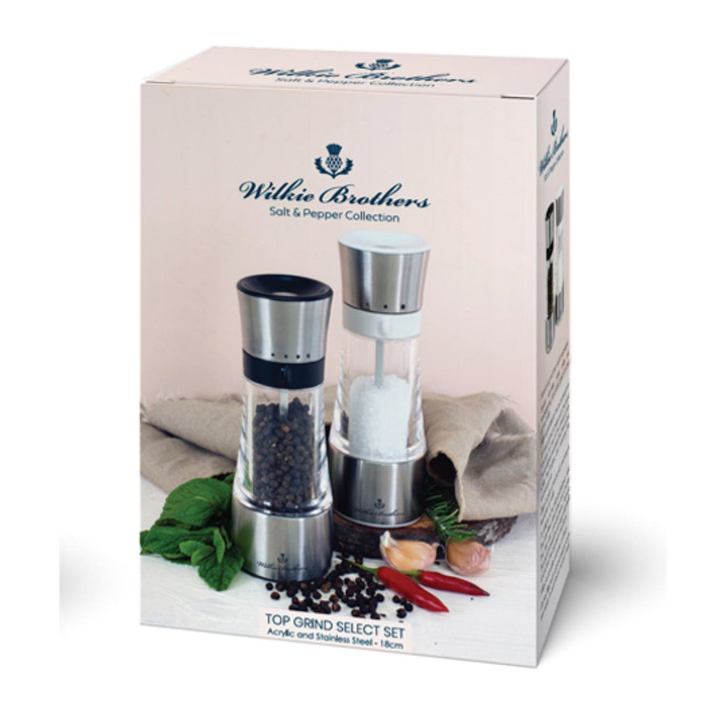 Salt & Pepper Mill Set Stainless Steel - 18cm