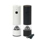 Electric Rechargable Salt and Pepper Mill Set, Black and White Matte - 17ml
